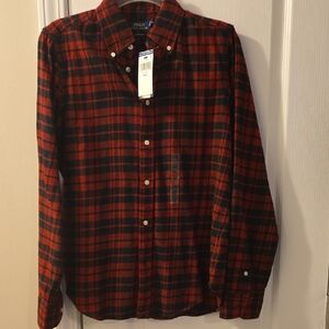 Polo Ralph Lauren Women's Red and Black Plaid Shirt